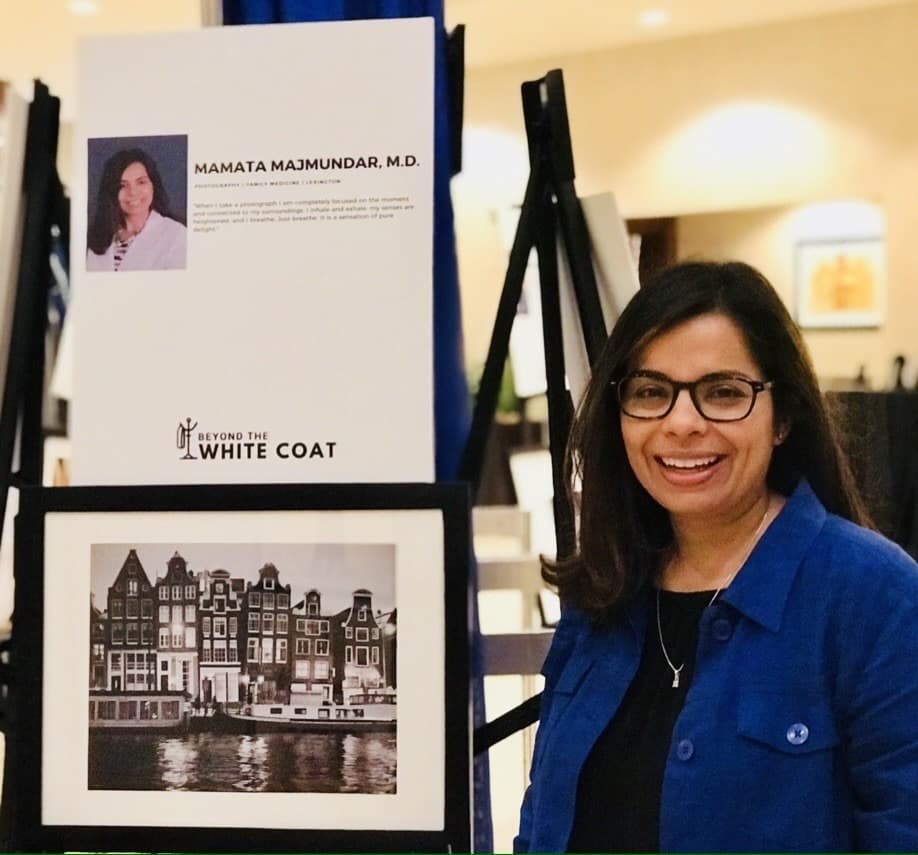 Mamata at the Beyond the White Coat photography exhibit