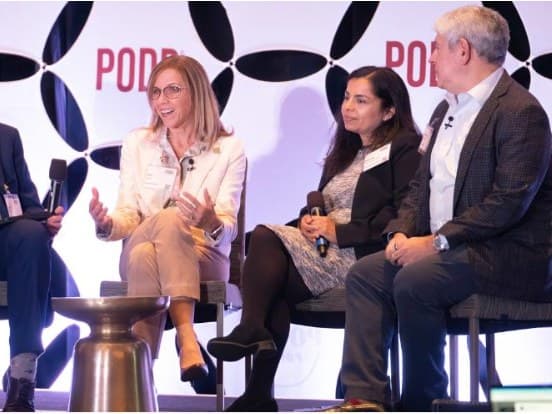 Mamata on the PODD conference panel stage